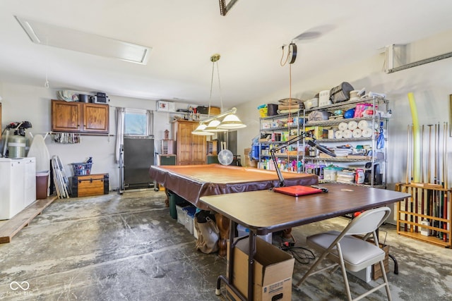 dining area with washing machine and clothes dryer