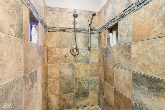 room details with a tile shower