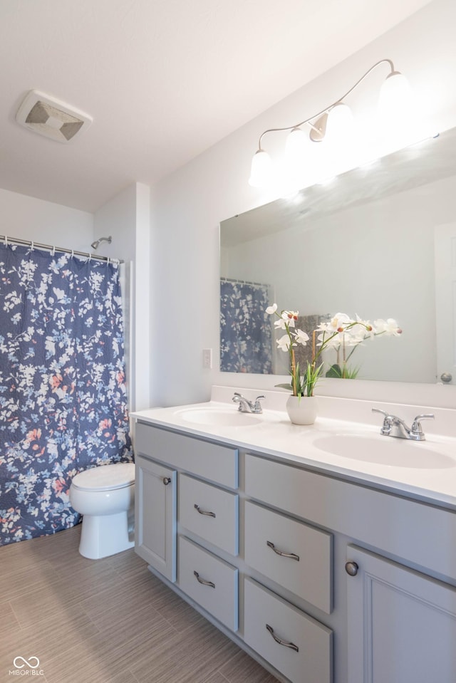 bathroom with vanity and toilet