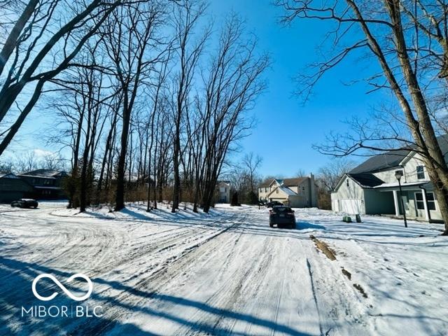 view of yard layered in snow