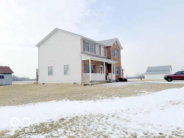 view of front facade featuring covered porch