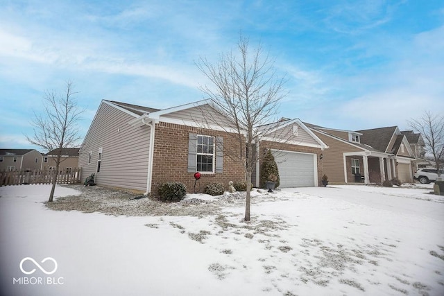 single story home with a garage