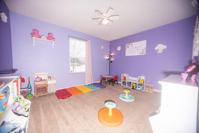 game room featuring carpet