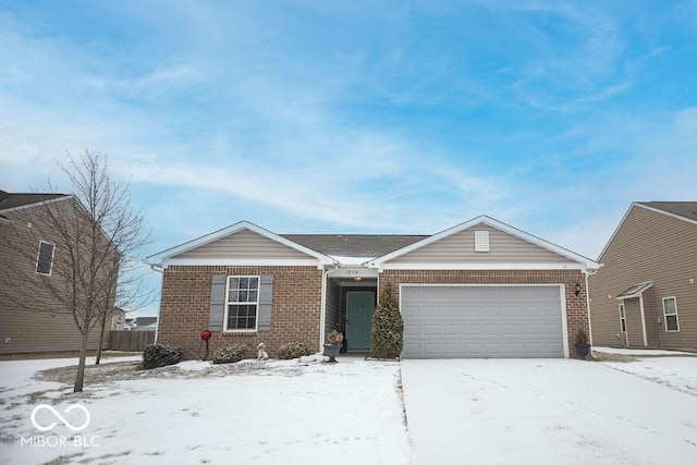 single story home with a garage