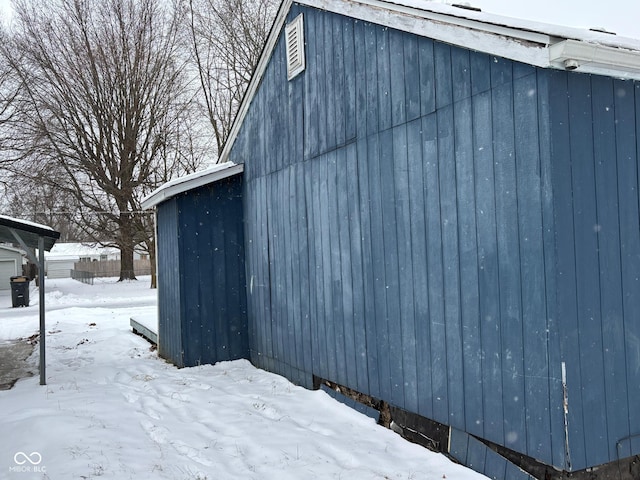 view of snow covered structure