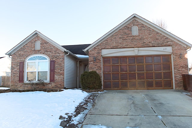 view of front facade with a garage