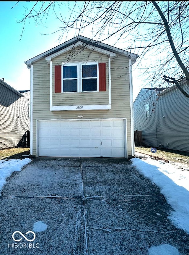 view of front facade with a garage