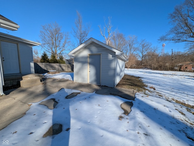 view of snow covered structure