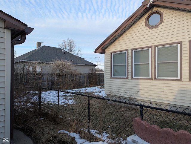 view of snowy exterior