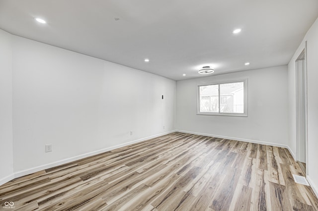 empty room featuring light wood-type flooring