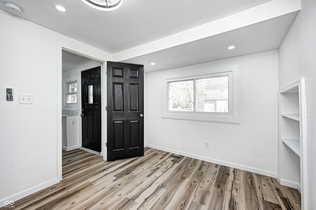 empty room featuring light wood-type flooring