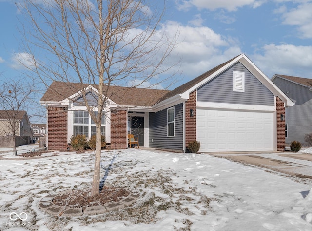 single story home with a garage