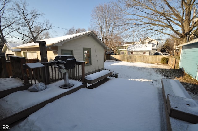 view of snow covered exterior