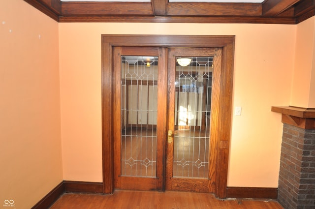 doorway to property with french doors