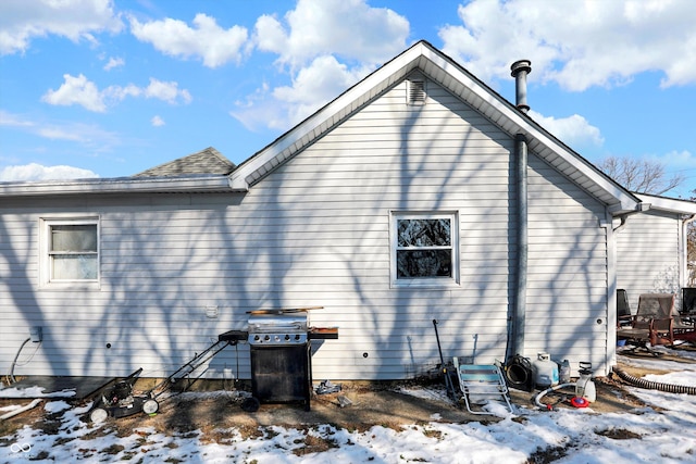 view of snowy exterior