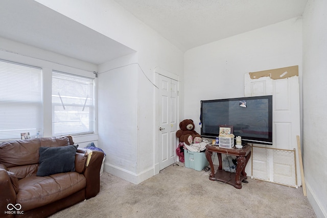 interior space featuring vaulted ceiling