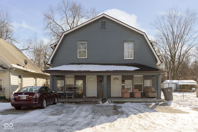 view of front of property featuring covered porch