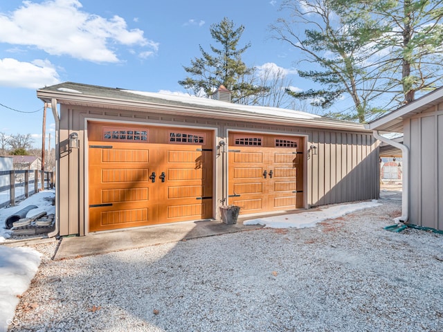 view of outbuilding featuring a garage