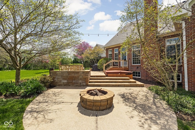 8552 E 550 S, Zionsville, IN 46077 - view of patio / terrace featuring a fire pit