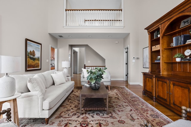 8552 E 550 S, Zionsville, IN 46077 - living area with a high ceiling and wood finished floors