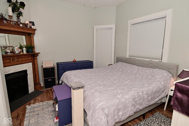 1719 Fletcher Ave, Indianapolis, IN 46203 - bedroom featuring dark wood-type flooring