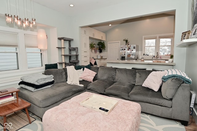 1719 Fletcher Ave, Indianapolis, IN 46203 - living room with vaulted ceiling