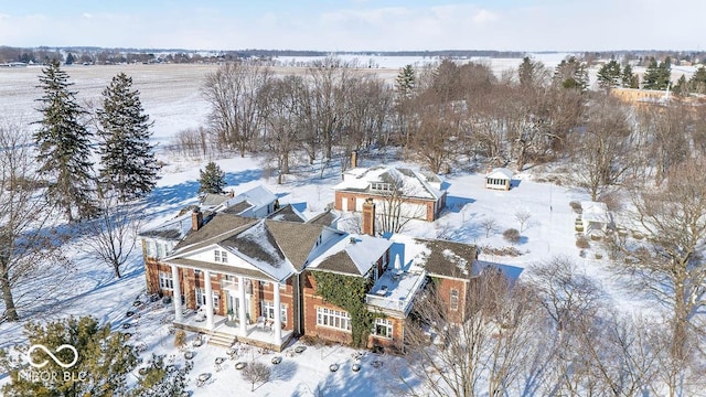 view of snowy aerial view