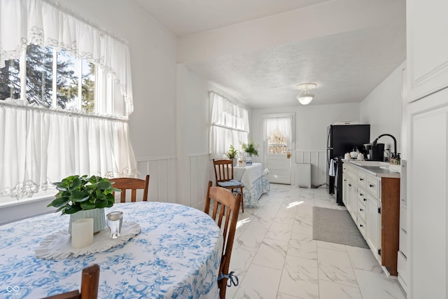 dining room with sink