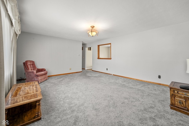 sitting room with carpet floors