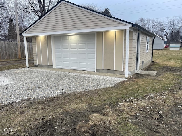 view of garage