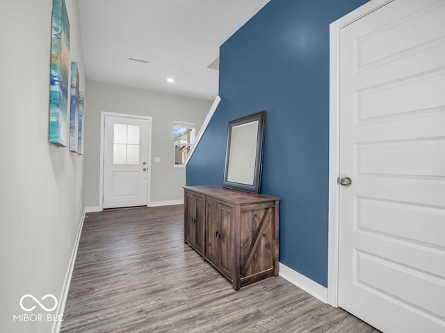 entryway featuring light wood-type flooring