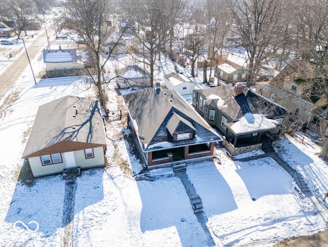 view of snowy aerial view