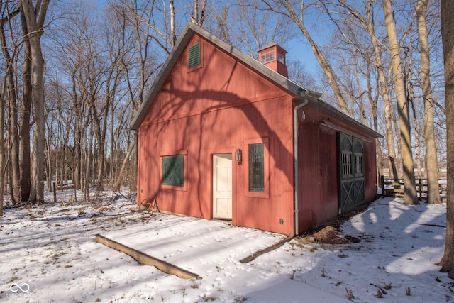 view of snow covered structure