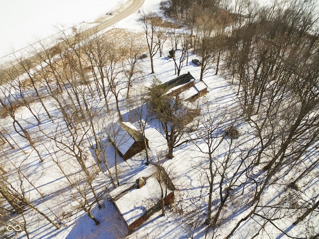 view of snowy aerial view