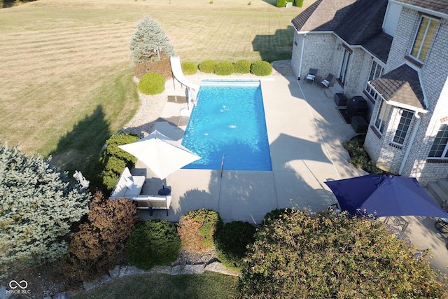 bird's eye view with a rural view