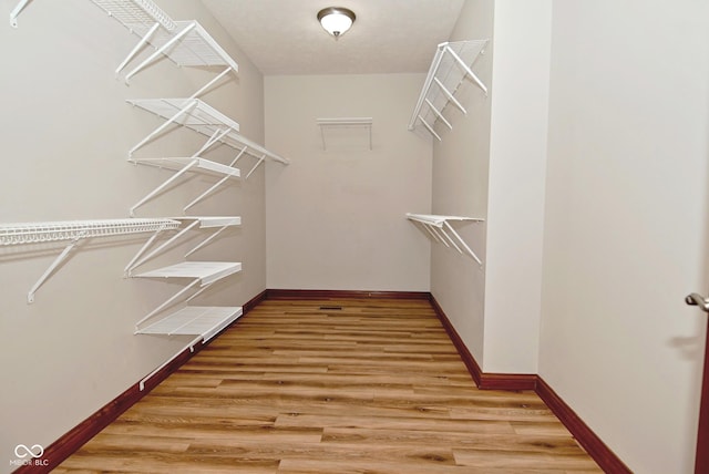 walk in closet featuring hardwood / wood-style floors