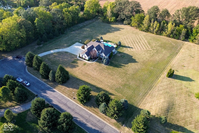 bird's eye view featuring a rural view