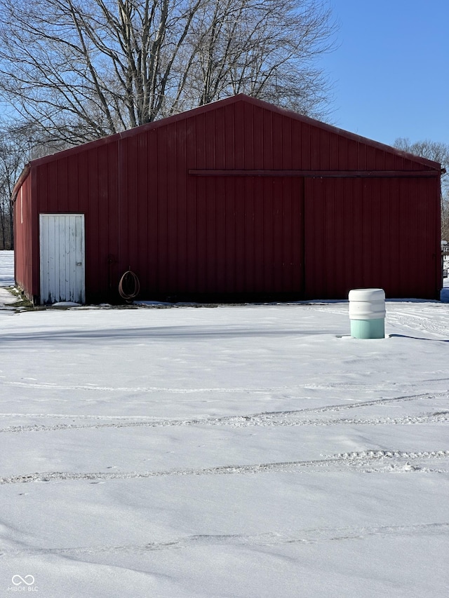 view of snow covered structure