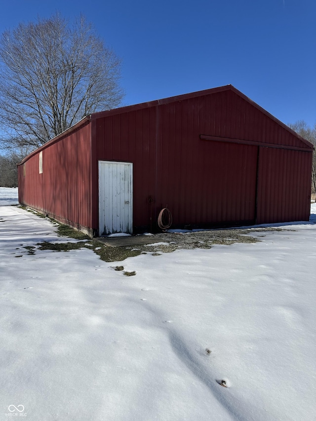 view of snow covered structure