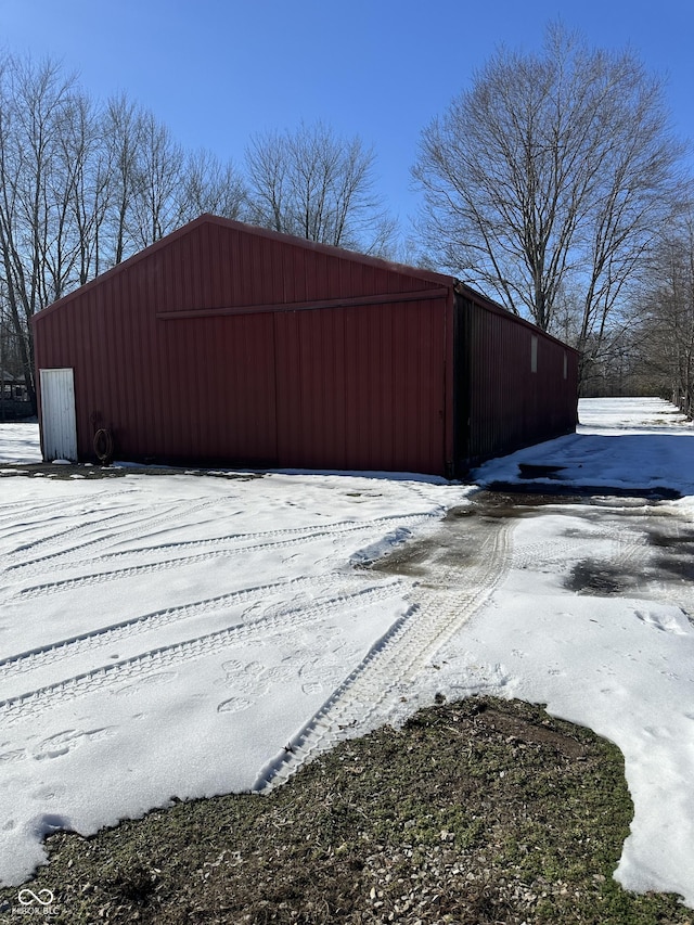 view of snow covered structure