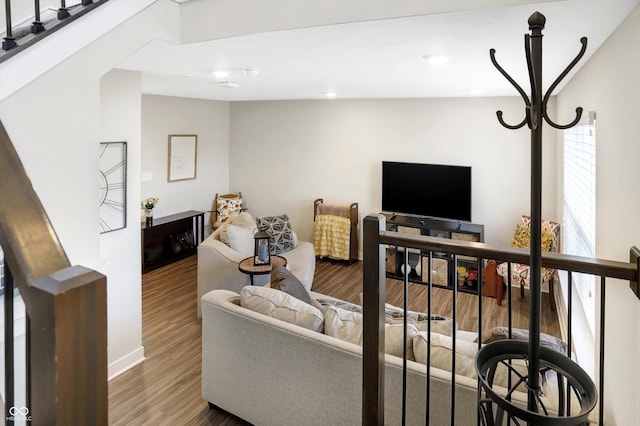 living room featuring hardwood / wood-style flooring