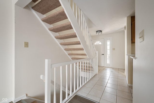 view of tiled foyer