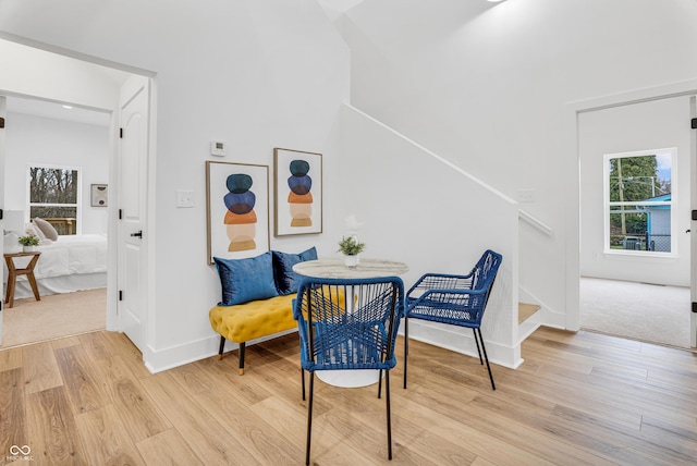 dining area featuring light hardwood / wood-style floors