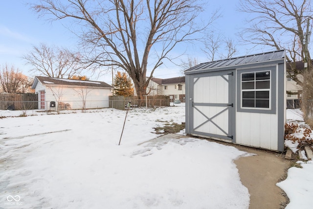 view of snow covered structure