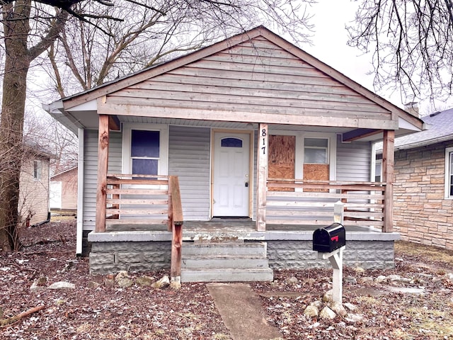 bungalow-style house featuring a porch