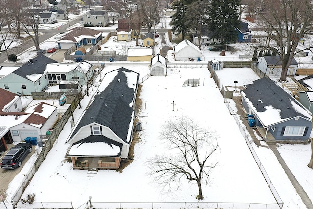 view of snowy aerial view