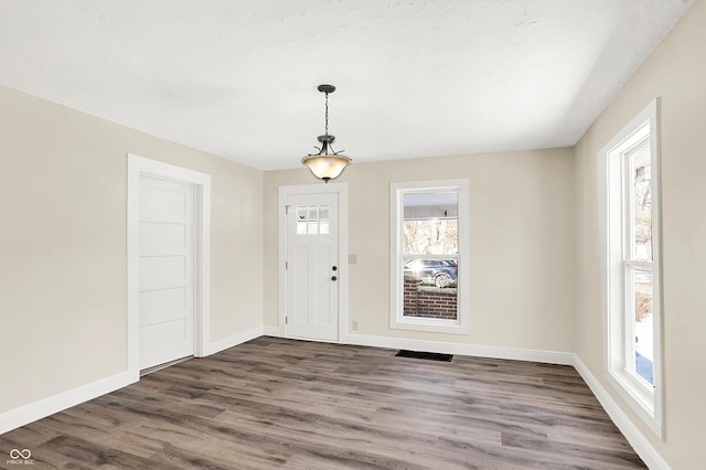 entryway featuring dark wood-type flooring