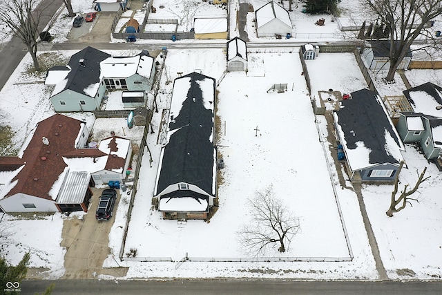 view of snowy aerial view