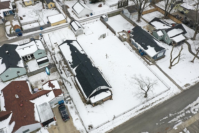 view of snowy aerial view