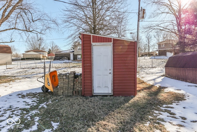 view of snow covered structure